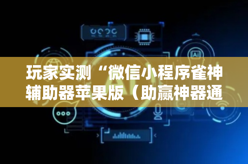 玩家实测“微信小程序雀神辅助器苹果版（助赢神器通用版）