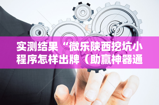 实测结果“微乐陕西挖坑小程序怎样出牌（助赢神器通用版）