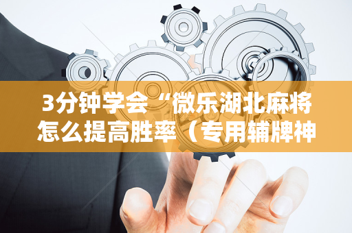 3分钟学会“微乐湖北麻将怎么提高胜率（专用辅牌神器免安装）