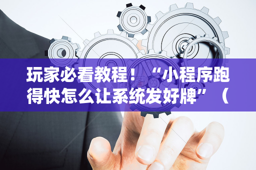 玩家必看教程！“小程序跑得快怎么让系统发好牌”（详细辅助教程）-哔哩哔哩