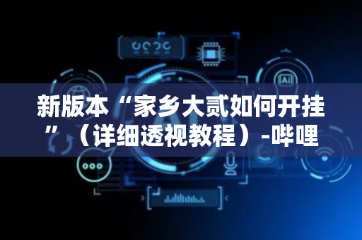 新版本“家乡大贰如何开挂”（详细透视教程）-哔哩哔哩