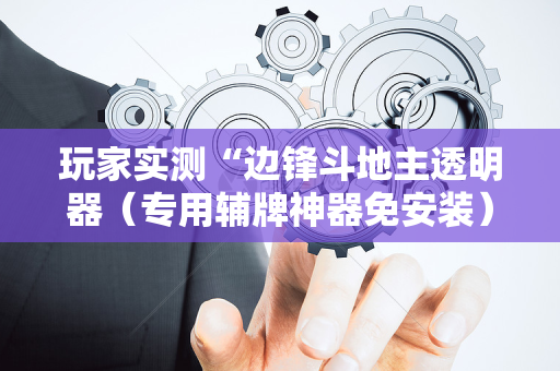 玩家实测“边锋斗地主透明器（专用辅牌神器免安装）