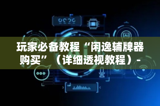 玩家必备教程“闲逸辅牌器购买”（详细透视教程）-哔哩哔哩