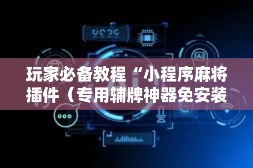 玩家必备教程“小程序麻将插件（专用辅牌神器免安装）