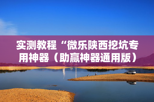 实测教程“微乐陕西挖坑专用神器（助赢神器通用版）