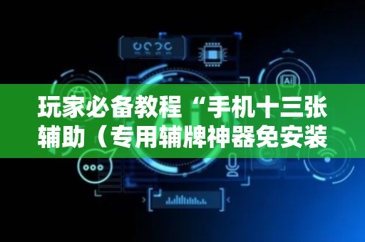 玩家必备教程“手机十三张辅助（专用辅牌神器免安装）