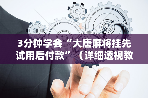 3分钟学会“大唐麻将挂先试用后付款”（详细透视教程）-哔哩哔哩