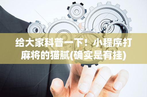 给大家科普一下！小程序打麻将的猫腻(确实是有挂)