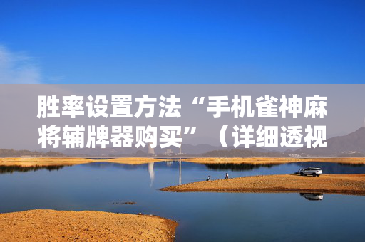 胜率设置方法“手机雀神麻将辅牌器购买”（详细透视教程）-哔哩哔哩