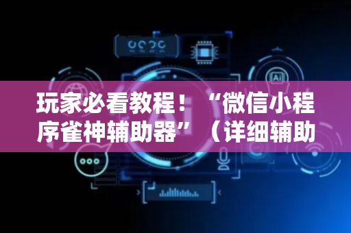 玩家必看教程！“微信小程序雀神辅助器”（详细辅助教程）-哔哩哔哩