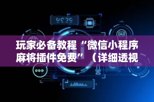 玩家必备教程“微信小程序麻将插件免费”（详细透视教程）-哔哩哔哩