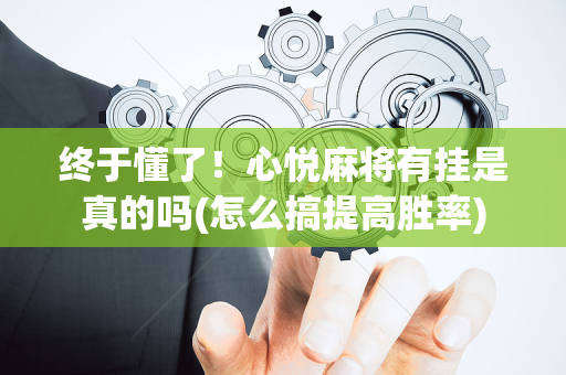 终于懂了！心悦麻将有挂是真的吗(怎么搞提高胜率)