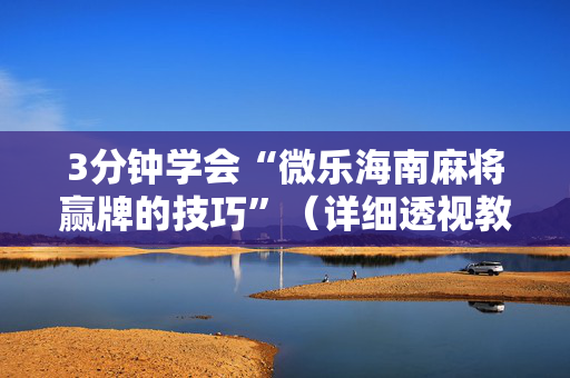 3分钟学会“微乐海南麻将赢牌的技巧”（详细透视教程）-哔哩哔哩