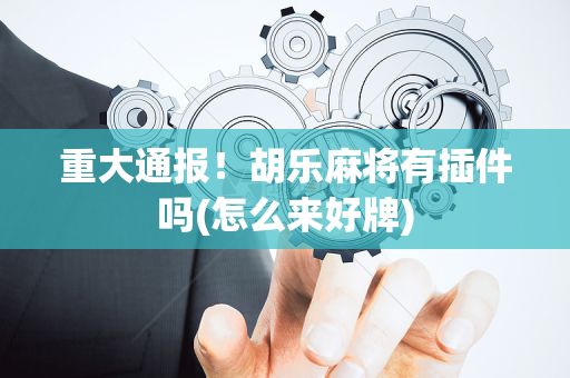 重大通报！胡乐麻将有插件吗(怎么来好牌)