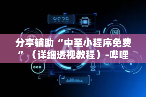 分享辅助“中至小程序免费”（详细透视教程）-哔哩哔哩