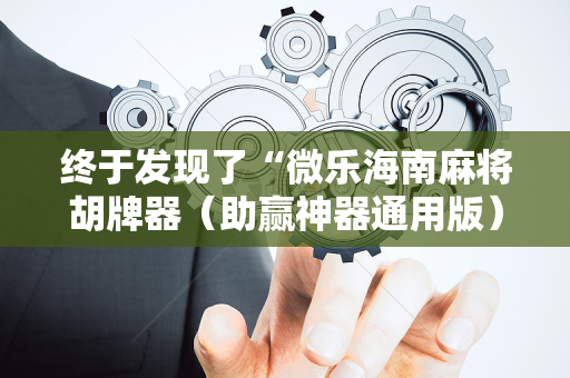 终于发现了“微乐海南麻将胡牌器（助赢神器通用版）