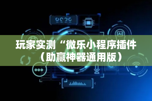 玩家实测“微乐小程序插件（助赢神器通用版）