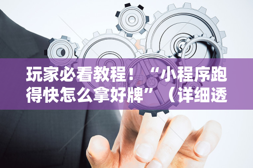 玩家必看教程！“小程序跑得快怎么拿好牌”（详细透视教程）-哔哩哔哩