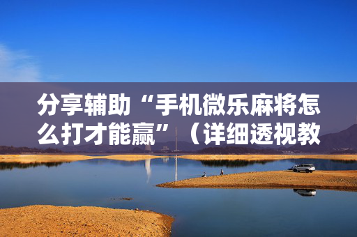 分享辅助“手机微乐麻将怎么打才能赢”（详细透视教程）-哔哩哔哩