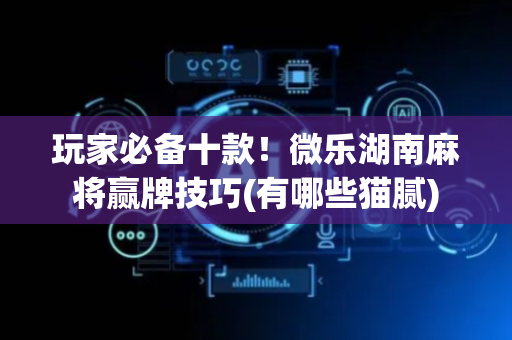 玩家必备十款！微乐湖南麻将赢牌技巧(有哪些猫腻)