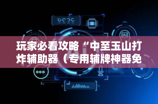 玩家必看攻略“中至玉山打炸辅助器（专用辅牌神器免安装）