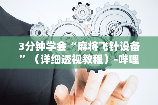 3分钟学会“麻将飞针设备”（详细透视教程）-哔哩哔哩
