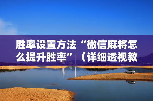 胜率设置方法“微信麻将怎么提升胜率”（详细透视教程）-哔哩哔哩