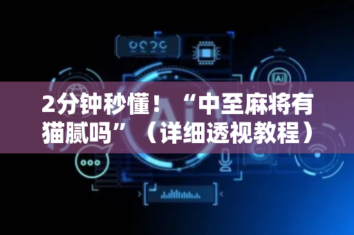 2分钟秒懂！“中至麻将有猫腻吗”（详细透视教程）-哔哩哔哩