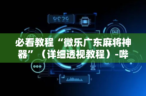 必看教程“微乐广东麻将神器”（详细透视教程）-哔哩哔哩