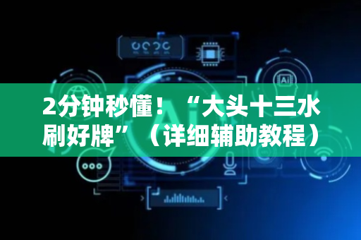 2分钟秒懂！“大头十三水刷好牌”（详细辅助教程）-哔哩哔哩