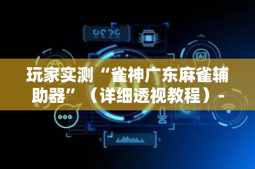 玩家实测“雀神广东麻雀辅助器”（详细透视教程）-哔哩哔哩