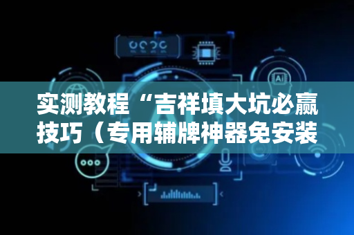 实测教程“吉祥填大坑必赢技巧（专用辅牌神器免安装）