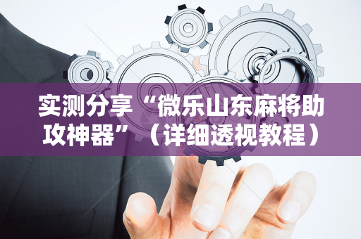 实测分享“微乐山东麻将助攻神器”（详细透视教程）-哔哩哔哩