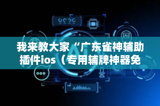 我来教大家“广东雀神辅助插件ios（专用辅牌神器免安装）
