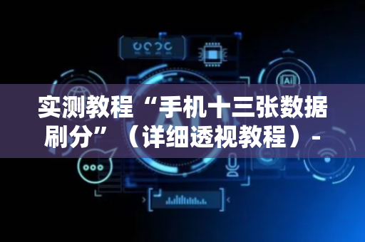 实测教程“手机十三张数据刷分”（详细透视教程）-哔哩哔哩