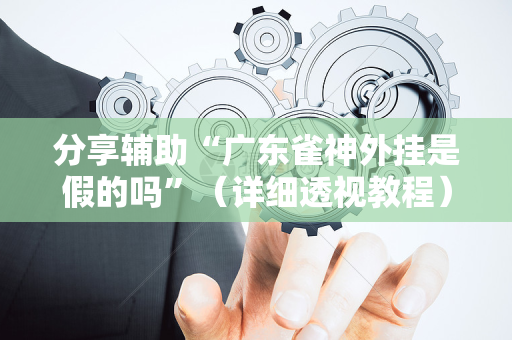 分享辅助“广东雀神外挂是假的吗”（详细透视教程）-哔哩哔哩