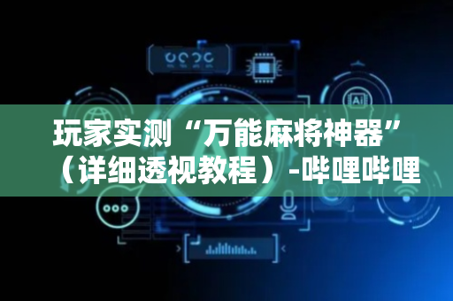 玩家实测“万能麻将神器”（详细透视教程）-哔哩哔哩