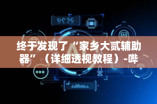 终于发现了“家乡大贰辅助器”（详细透视教程）-哔哩哔哩