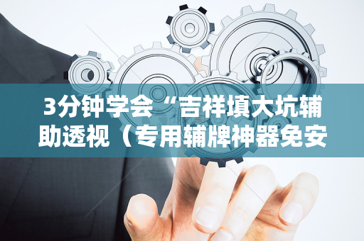 3分钟学会“吉祥填大坑辅助透视（专用辅牌神器免安装）