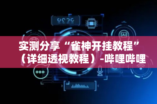 实测分享“雀神开挂教程”（详细透视教程）-哔哩哔哩