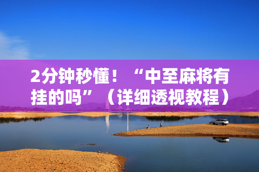 2分钟秒懂！“中至麻将有挂的吗”（详细透视教程）-哔哩哔哩