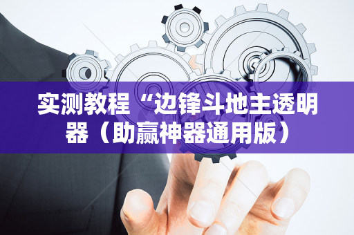 实测教程“边锋斗地主透明器（助赢神器通用版）