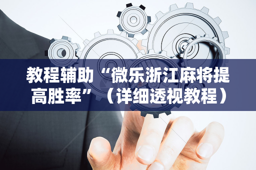 教程辅助“微乐浙江麻将提高胜率”（详细透视教程）-哔哩哔哩