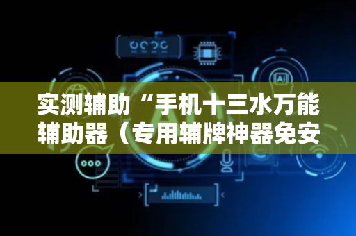 实测辅助“手机十三水万能辅助器（专用辅牌神器免安装）