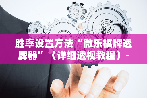 胜率设置方法“微乐棋牌透牌器”（详细透视教程）-哔哩哔哩