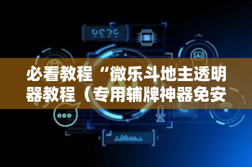 必看教程“微乐斗地主透明器教程（专用辅牌神器免安装）