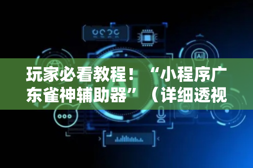 玩家必看教程！“小程序广东雀神辅助器”（详细透视教程）-哔哩哔哩