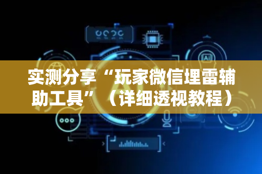 实测分享“玩家微信埋雷辅助工具”（详细透视教程）-哔哩哔哩