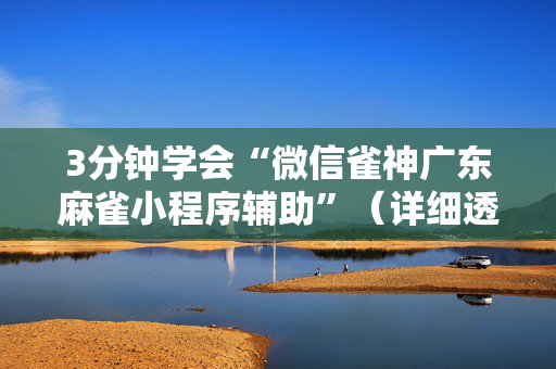 3分钟学会“微信雀神广东麻雀小程序辅助”（详细透视教程）-哔哩哔哩