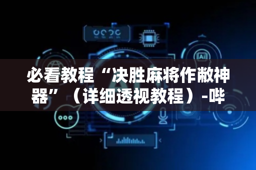必看教程“决胜麻将作敝神器”（详细透视教程）-哔哩哔哩
